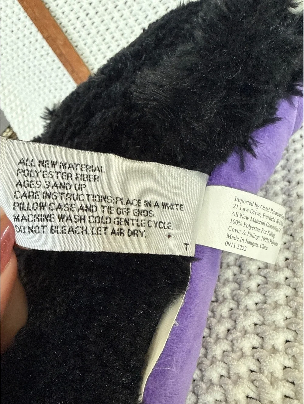 Pillow Pets Pee-Wees Black and Purple Cat Plush Pillow
